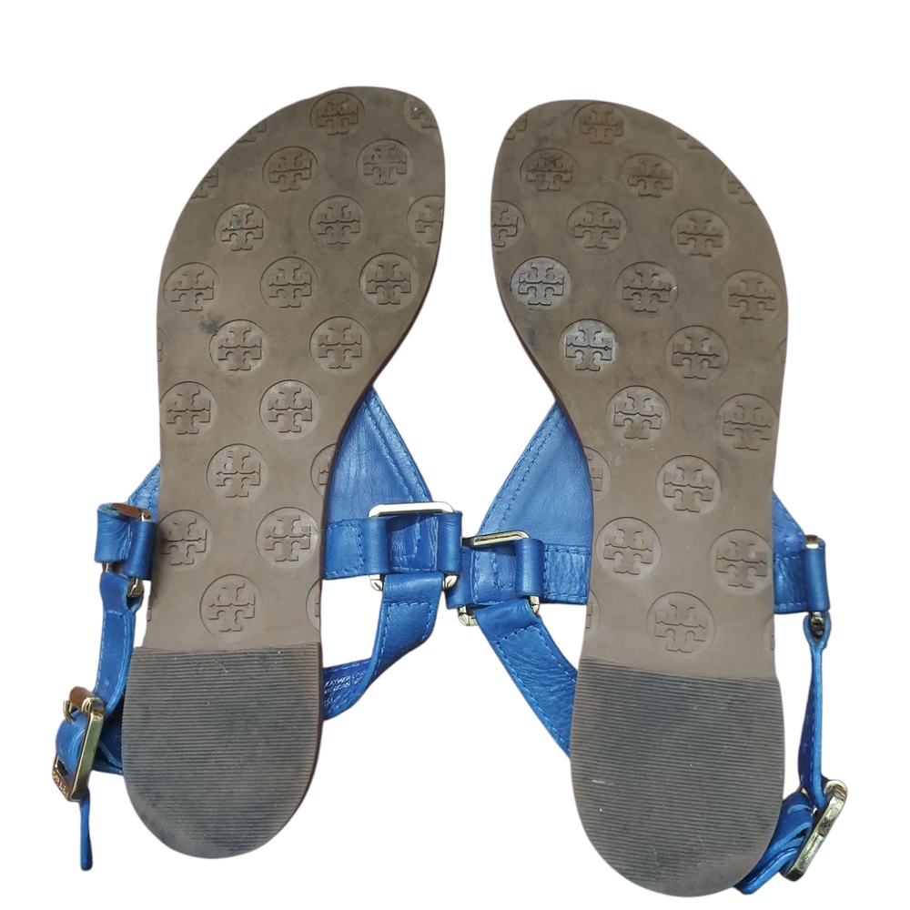 Tory Burch Blue Leather Sandals Leather Beach Size 7.5M - Picture 6 of 6